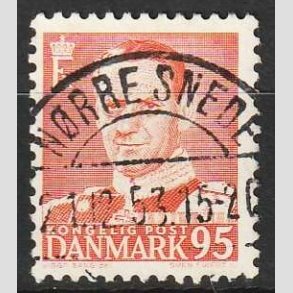 FRIMRKER DANMARK | 1952-53 - AFA 343 - Fr. IX 95 re orangerd - Lux Stemplet 