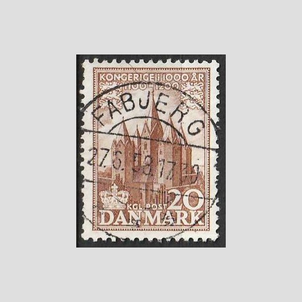 FRIMRKER DANMARK | 1953-56 - AFA 348 - Kongeriget 1000 r - 20 re brun - Pragt Stemplet 