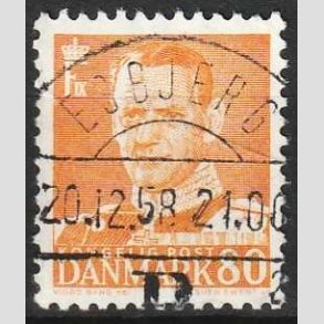 FRIMRKER DANMARK | 1952-53 - AFA 341 - Fr. IX 80 re orange - Lux Stemplet Esbjerg