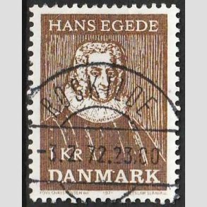FRIM�RKER DANMARK | 1971 - AFA 513 - Hans Egede - 1,00 Kr, brun - Pragt Stemplet Roskilde