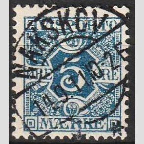 FRIMRKER DANMARK | 1907 - AFA 2 - 5 re bl - Pragt Stemplet Nakskov