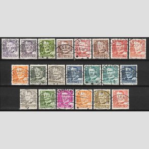 FRIMRKER DANMARK | 1948-67 - AFA 320 mv. - Fr. IX - 21 forskellige vrdier - Pragt Stemplet 