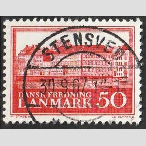 FRIM�RKER DANMARK | 1966 - AFA 445 - Fredningsserie - 50 �re r�d - Pragt Stemplet Stensved