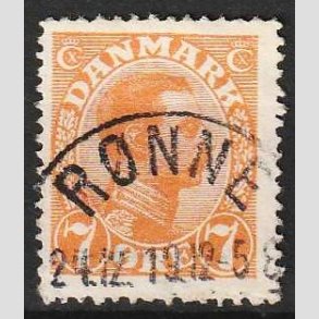 FRIMRKER DANMARK | 1918-20 - AFA 098 - Chr. X 7 re orange - Lux Stemplet Rnne