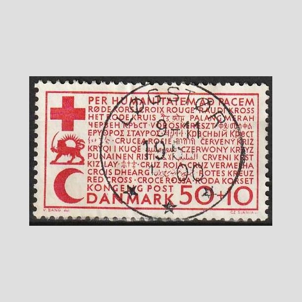 FRIMRKER DANMARK | 1966 - AFA 441F - Dansk Rde Kors - 50 + 10 re rd - Lux Stemplet Lgstr