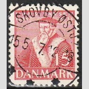 FRIM�RKER DANMARK | 1936 - AFA 232 - Reformationen 15 �re r�d - Lux Stemplet Skovby