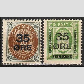 FRIMRKER DANMARK | 1912 - AFA 60+62 - 35 res Provisorier - Ubrugt/Limls