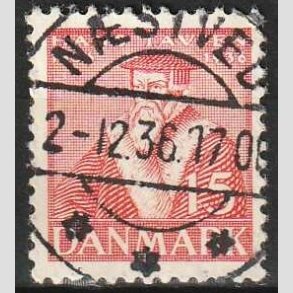 FRIMRKER DANMARK | 1936 - AFA 232 - Reformationen 15 re rd - Lux Stemplet Nstved