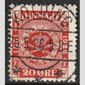 FRIM�RKER DANMARK | 1926 - AFA 155 - Frim�rkets 75 �rs jubil�um 20 �re r�d - Lux Stemplet 