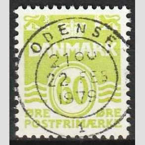 FRIM�RKER DANMARK | 1976 - AFA 617 - B�lgelinie 60 �re lysgr�n - Lux Stemplet Odense