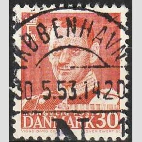 FRIMRKER DANMARK | 1952-53 - AFA 337 - Fr. IX 30 re rd - Lux Stemplet 