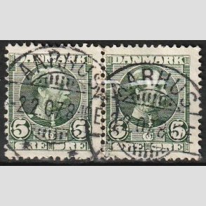 FRIMRKER DANMARK | 1905-06 - AFA 52 - Chr. IX 5 re grn i par - Lux Stemplet 