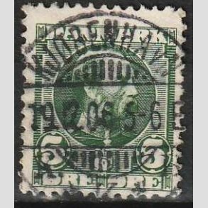 FRIMRKER DANMARK | 1905-06 - AFA 52 - Chr. IX 5 re grn - Lux Stemplet 