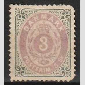 FRIMRKER DANMARK | 1871-74 - AFA 17 - 3 Skilling gr/lilla - Ubrugt/Limls