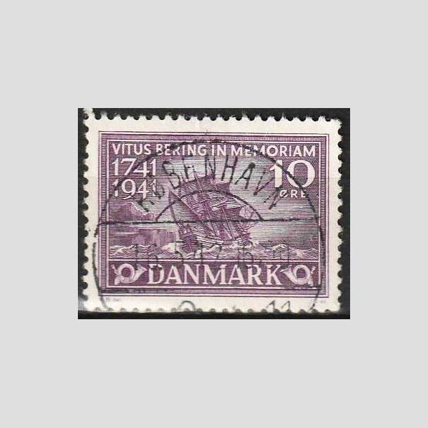 FRIMÆRKER DANMARK | 1941 - AFA 270 - Vitus Bering 10 øre violet - Lux Stemplet 