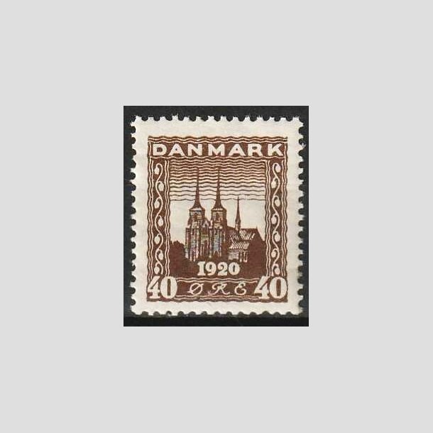 FRIMRKER DANMARK | 1920-21 - AFA 114 - Genforening 40 re brun - Postfrisk