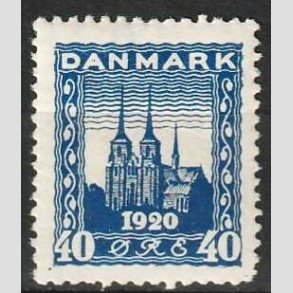 FRIM�RKER DANMARK | 1921 - AFA 116 - Genforening 40 �re bl� - Postfrisk