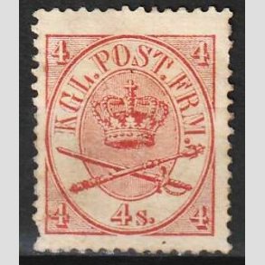 FRIMRKER DANMARK | 1864-70 - AFA 13a - 4 Skilling karmin - Ubrugt/hak i SV