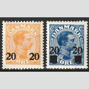 FRIMRKER DANMARK | 1926 - AFA 152,153 - 20 20/30 re orange og 20 20/40 re bl - Postfrisk