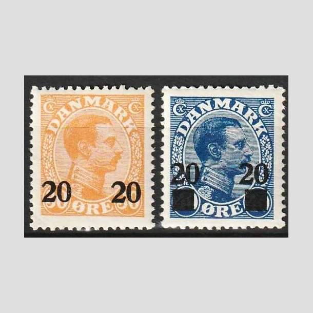 FRIMÆRKER DANMARK | 1926 - AFA 152,153 - 20 20/30 øre orange og 20 20/40 øre blå - Postfrisk