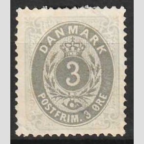 FRIMRKER DANMARK | 1875 - AFA 22a - 3 re ultramarin/gr - Ubrugt (limlst)
