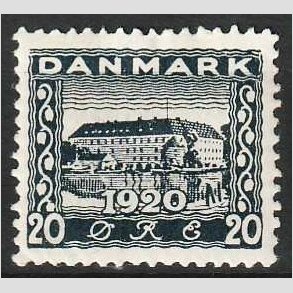 FRIM�RKER DANMARK | 1920-21 - AFA 113 - Genforening 20 �re bl� - Postfrisk