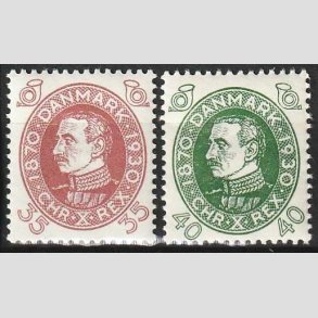 FRIMRKER DANMARK | 1930 - AFA 194+195 - Chr. X 60 r 35+40 re - Postfrisk
