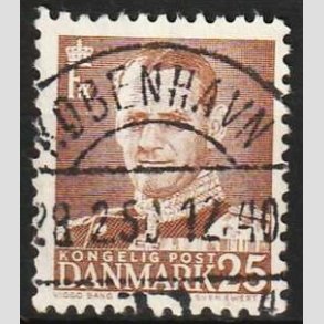 FRIMRKER DANMARK | 1948-50 - AFA 308 - Fr. IX 25 re brun - Lux Stemplet 