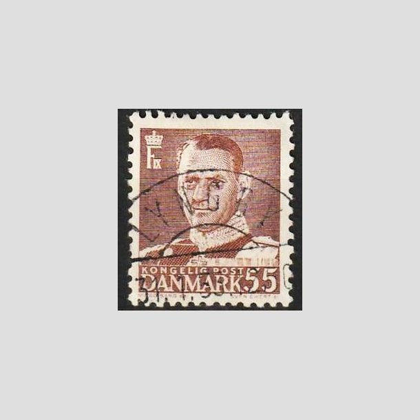 FRIMRKER DANMARK | 1951 - AFA 327 - Fr. IX 55 re brun - Pragt Stemplet Lyngby