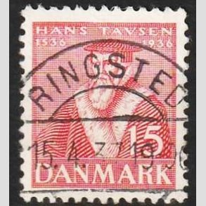 FRIMRKER DANMARK | 1936 - AFA 232 - Reformationen 15 re rd - Lux Stemplet Ringsted