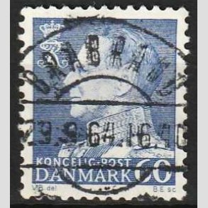 FRIMRKER DANMARK | 1961-62 - AFA 398 - Fr. IX 60 re bl - Pragt Stemplet 