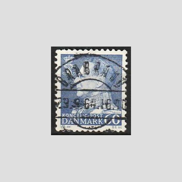 FRIMRKER DANMARK | 1961-62 - AFA 398 - Fr. IX 60 re bl - Pragt Stemplet 