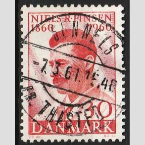 FRIM�RKER DANMARK | 1960 - AFA 387 - Niels R. Finsen - 30 �re r�d - Pragt Stemplet Sinnels