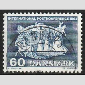 FRIM�RKER DANMARK | 1963 - AFA 417 - Postkonference - 60 �re bl� - Pragt Stemplet Randers
