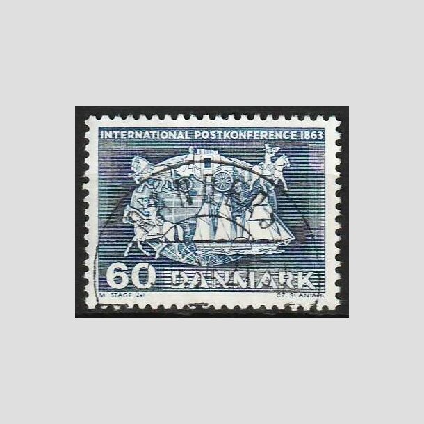 FRIMRKER DANMARK | 1963 - AFA 417 - Postkonference - 60 re bl - Pragt Stemplet Randers