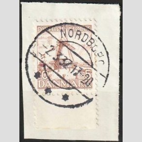 FRIM�RKER DANMARK | 1937 - AFA 237 - Dybb�l M�lle - 10+5 �re brun - Lux stemplet 