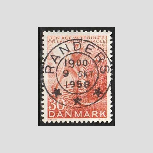 FRIMRKER DANMARK | 1958 - AFA 372 - Landbohjskolen 100 r - 30 re rd - Lux Stemplet Randers