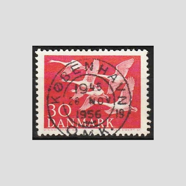 FRIMRKER DANMARK | 1956 - AFA 367 - Nordens svaner - 30 re rd - Pragt Stemplet
