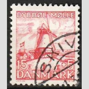 FRIMRKER DANMARK | 1937 - AFA 238 - Dybbl Mlle - 15 + 5 re rd - Pnt Stemplet