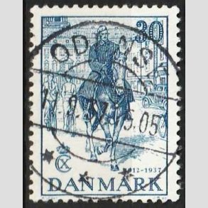 FRIM�RKER DANMARK | 1937 - AFA 242 - Chr. X 25 �re jubil�um 30 �re bl� - Lux Stemplet