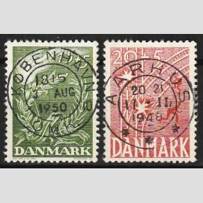 FRIMRKER DANMARK | 1947 - AFA 299+300 - Modstandsbevgelsen - Pragt Stemplet