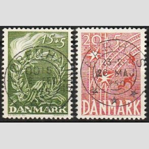 FRIMRKER DANMARK | 1947 - AFA 299+300 - Modstandsbevgelsen - Pragt Stemplet