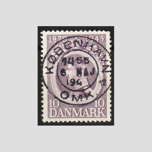 FRIMRKER DANMARK | 1945 - AFA 290 - Chr. X 75 r 10 re violet - Pragt Stemplet 