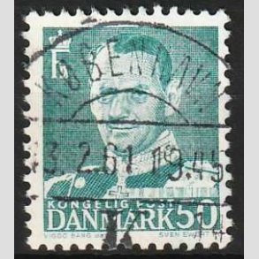 FRIMRKER DANMARK | 1952-53 - AFA 338 - Fr. IX 50 re blgrn - Lux Stemplet 