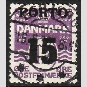 FRIMRKER DANMARK | 1934 - AFA 32 - 15/12 re violet Bogtryk Porto - Lux Stemplet Esbjerg