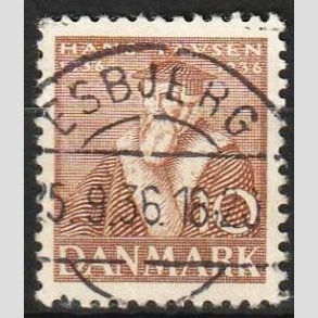 FRIMRKER DANMARK | 1936 - AFA 231 - Reformationen 10 re brun - Lux Stemplet Esbjerg