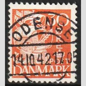 FRIM�RKER DANMARK | 1940 - AFA 259 - Karavel 30 �re orange Type II - Lux Stemplet