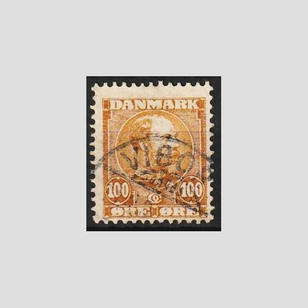 FRIMRKER DANMARK | 1904-05 - AFA 51 - Chr. IX 100 re gulbrun - Stemplet