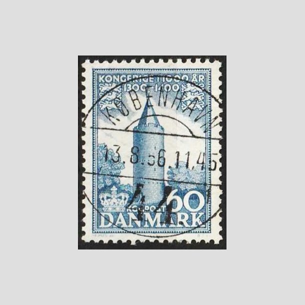 FRIMRKER DANMARK | 1953-56 - AFA 350 - Kongeriget 1000 r - 60 re bl - Pragt Stemplet 