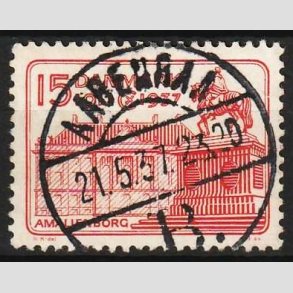 FRIM�RKER DANMARK | 1937 - AFA 241 - Chr. X 25 �re jubil�um 15 �re r�d - Lux Stemplet 